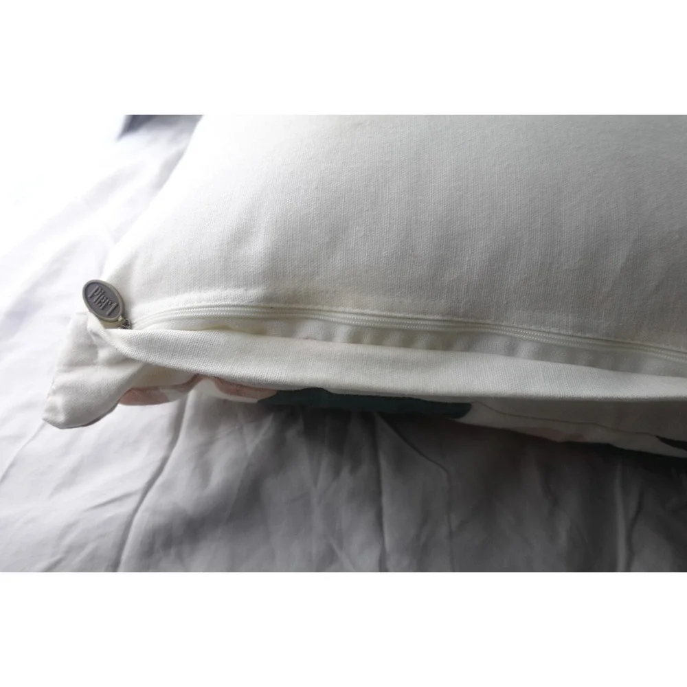 Pier‎ 1 Imports Embroidered Floral  Pillow 12X12, Cotton Stuffed Home Decor Palm
